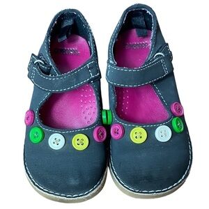 Gymboree Girls Grayish Black with Button Detail Mary Janes Size 7